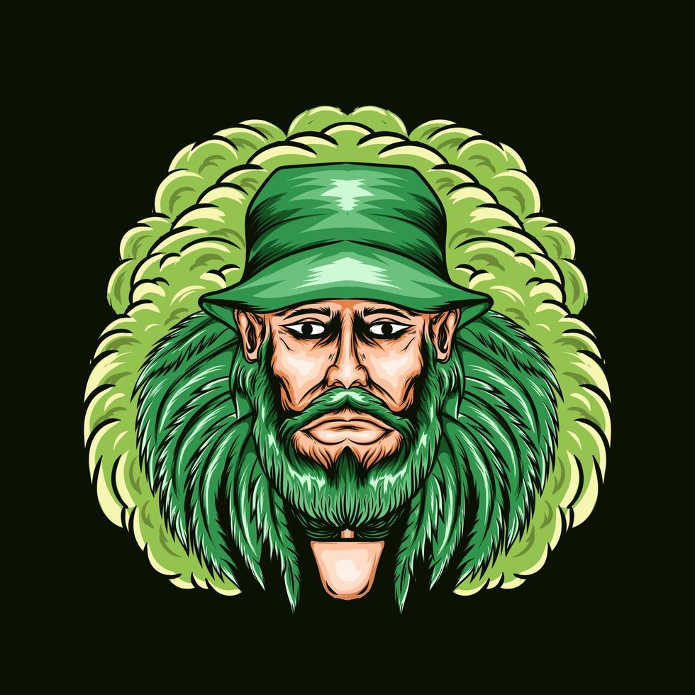 illustration of a marijuana farmer vector
