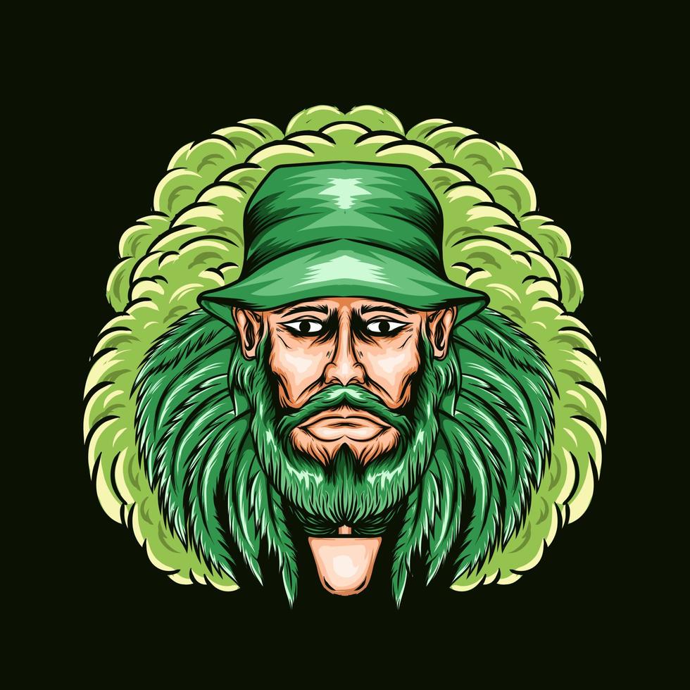 illustration of a marijuana farmer vector
