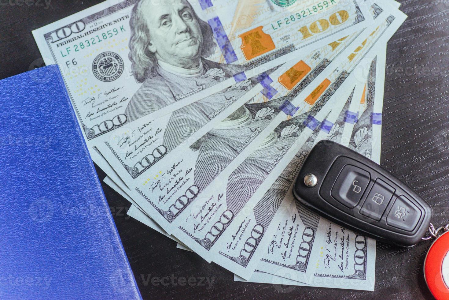 dollars, passport and keys to the car photo
