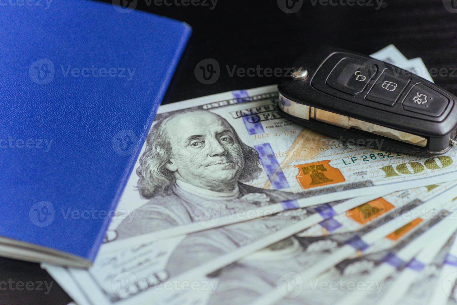 dollars, passport and keys to the car photo