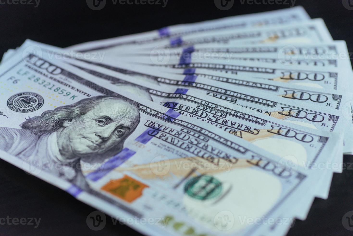 American Dollars. One Hundred Dollar Banknotes, 100 . photo