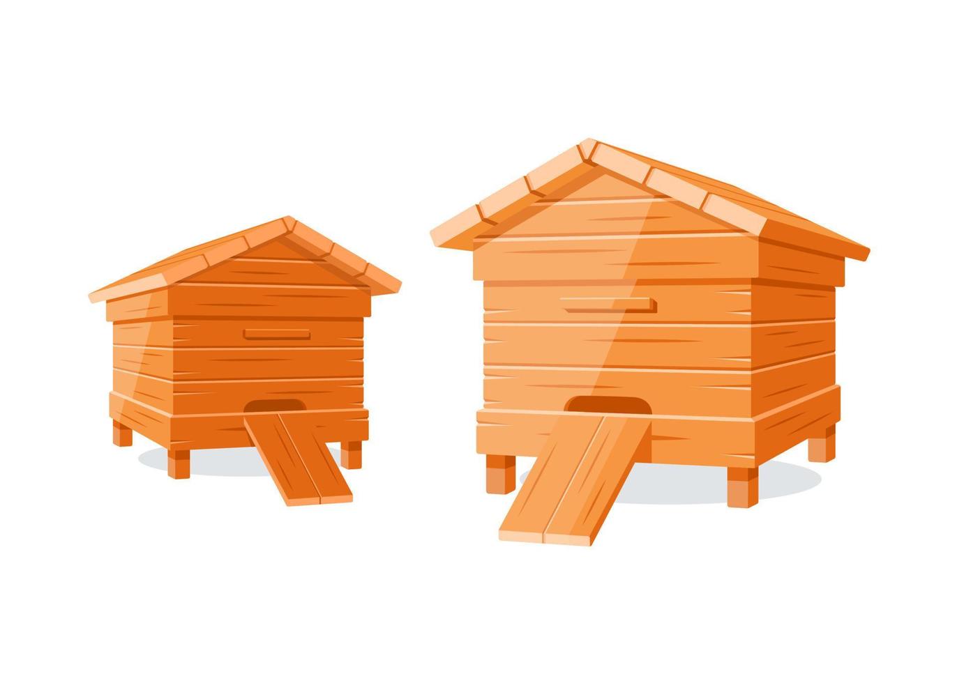 Beehives isolated on white background vector