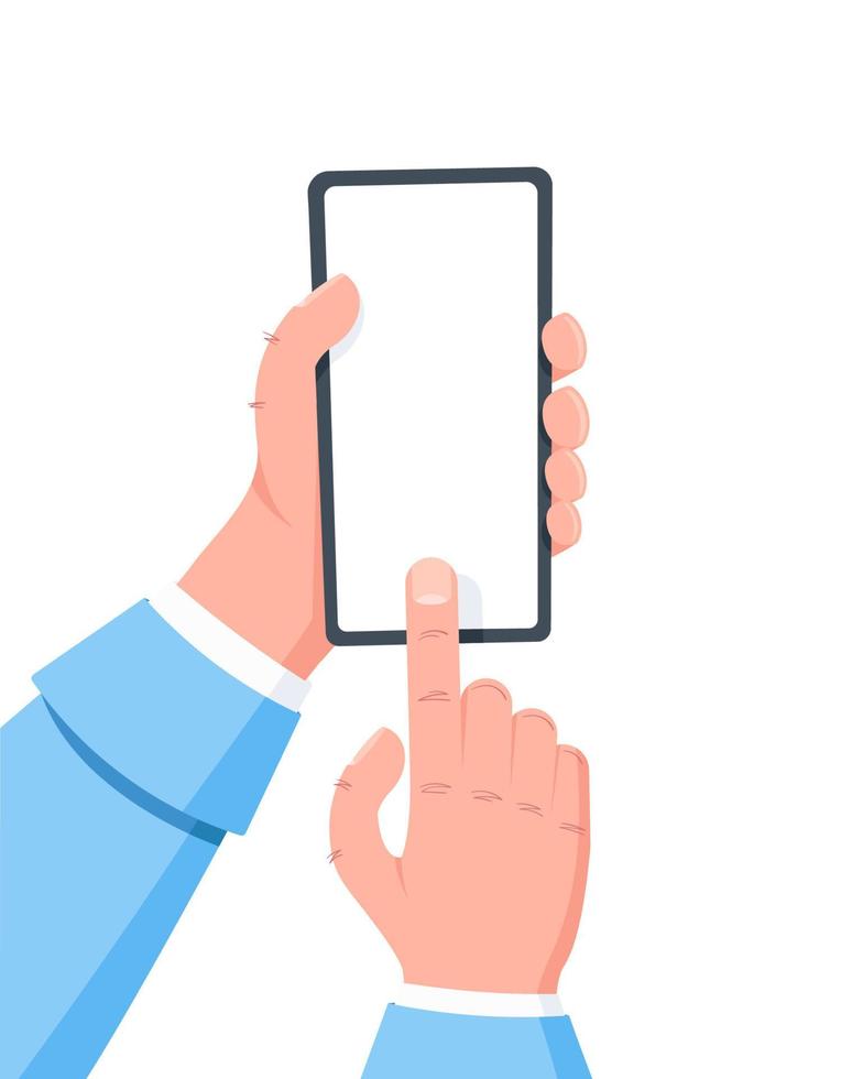 Hand holding cell phone vector