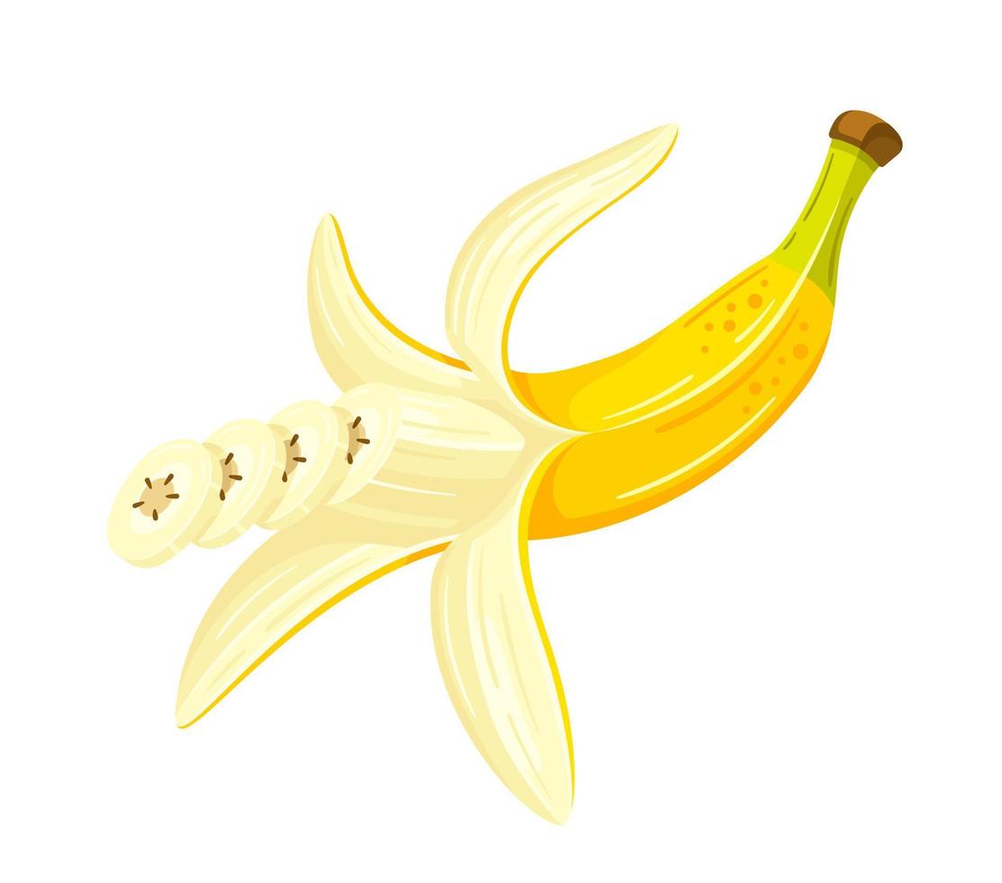 Yellow banana isolated on white background vector