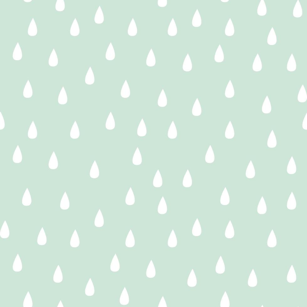 patrón de vector transparente con gotas de lluvia. fondo de vector simple en menta.