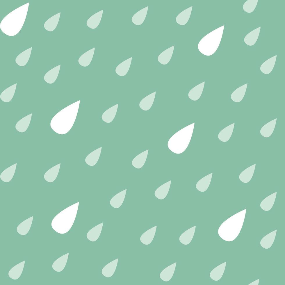 Rain drop seamless vector pattern. Abstract vector background in green, mint and white.