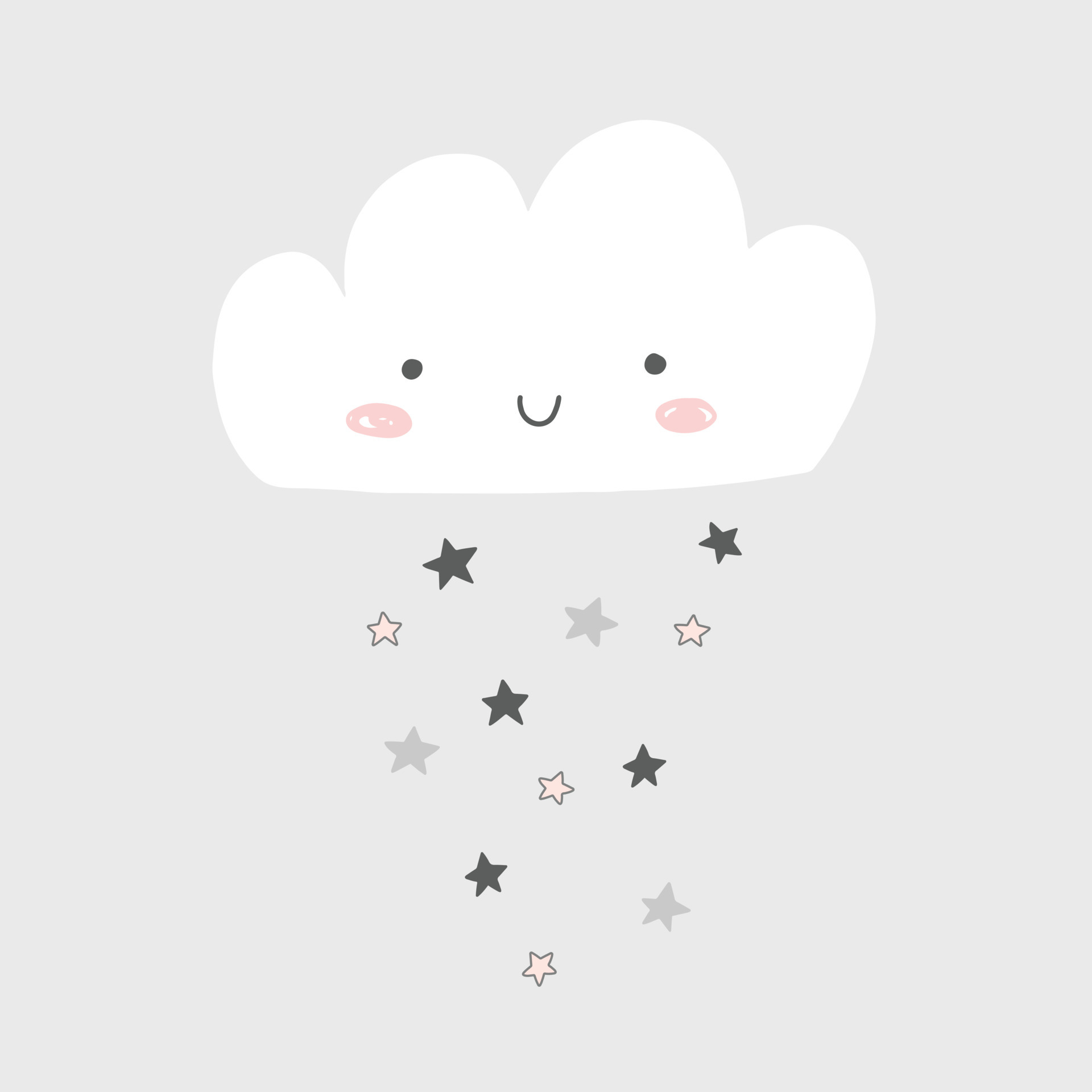 Cute cloud vector cartoon illustration with smiling happy cloud and rain of stars. Scandinavian style nursery art. 6634686 Vector Art at Vecteezy Cute cloud vector cartoon illustration with smiling happy cloud and rain of stars. Scandinavian style nursery art. 6634686 Vector Art at Vecteezy