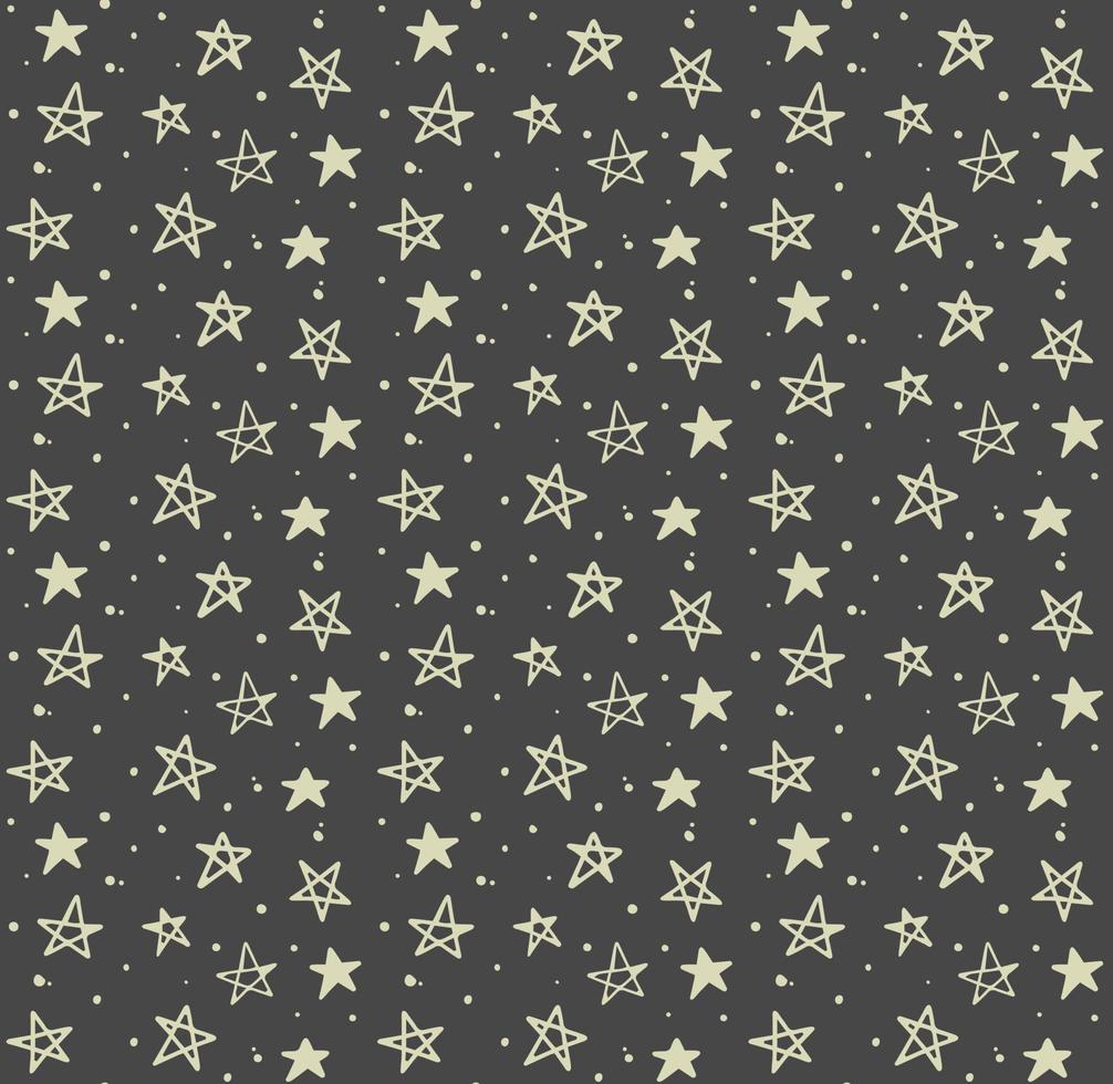 Doodle star seamless pattern background. Winter Christmas vector pattern.