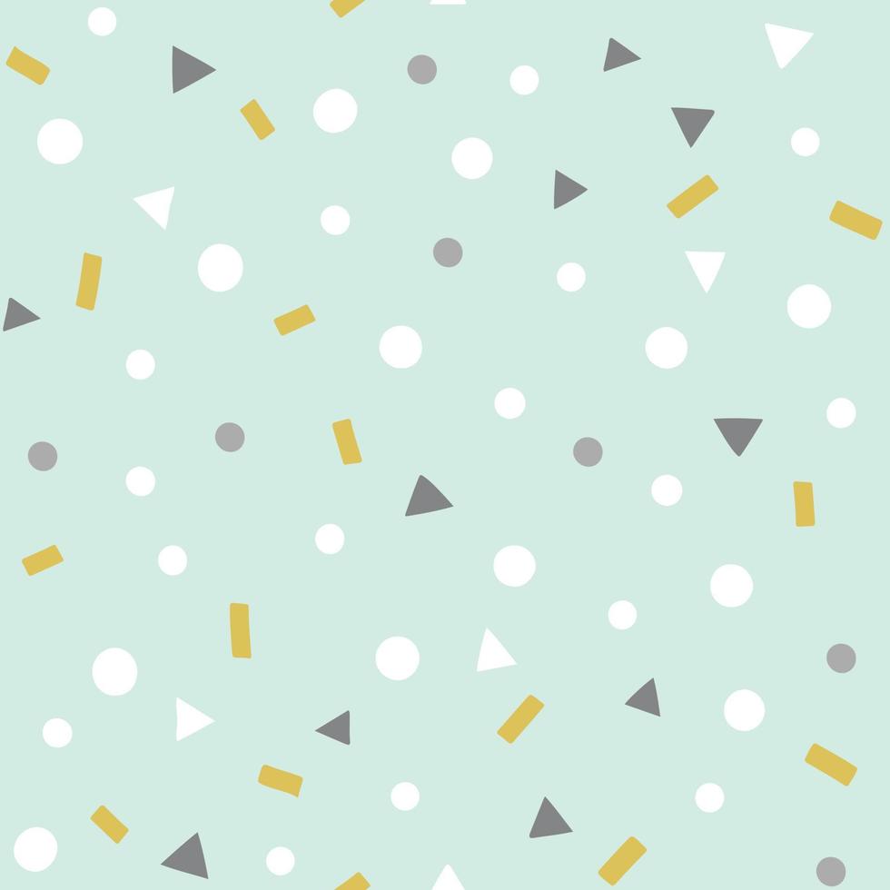 Confetti vector pattern. Party seamless background with abstract geometric shapes, triangles, dots, sprinkles. Trendy print.
