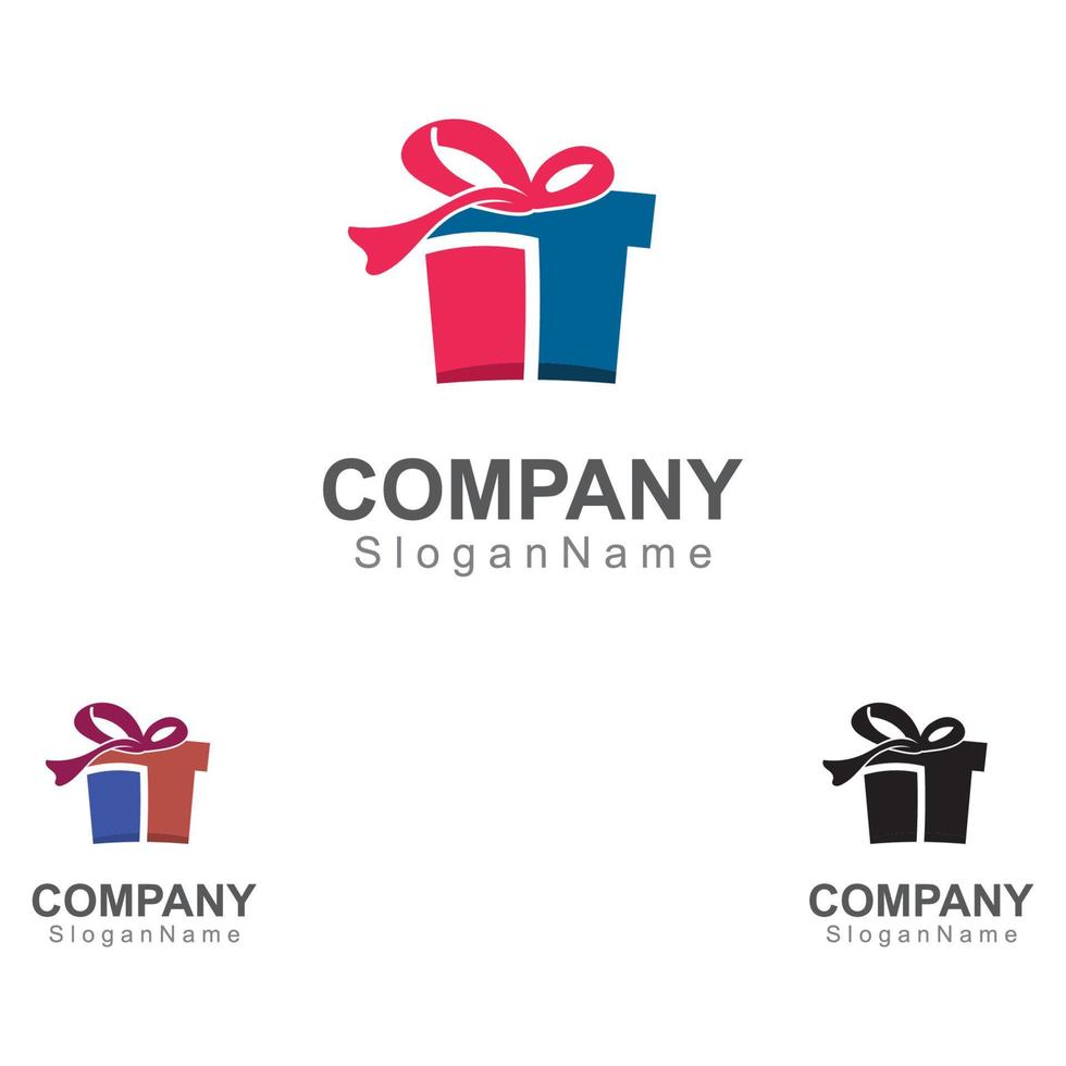 Gift box surprise logo design vector template Image art concept