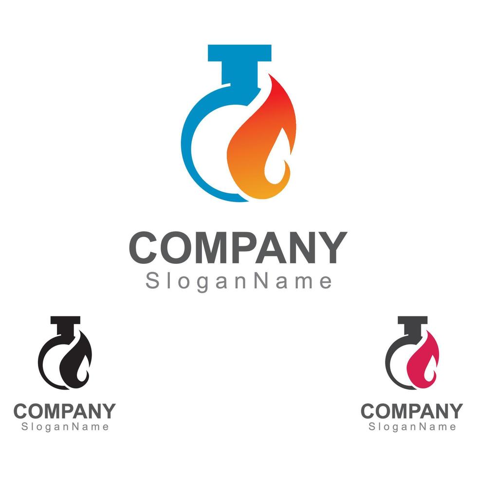 Lab with fire Logo Design Concept Vector. Creative Lab with fire icon vector