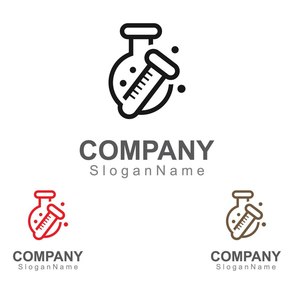 Molecule science lab logo icon design template scientific lab concept vector