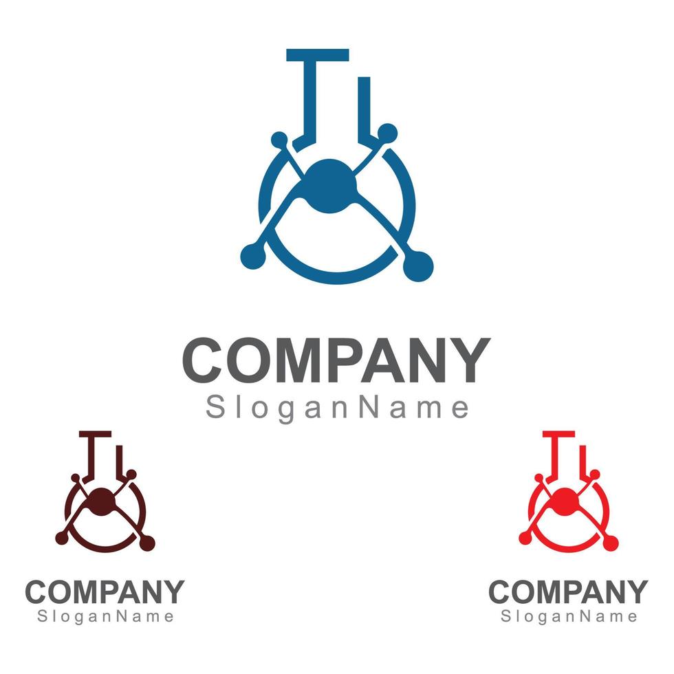 Molecule science lab logo icon design template scientific lab concept vector