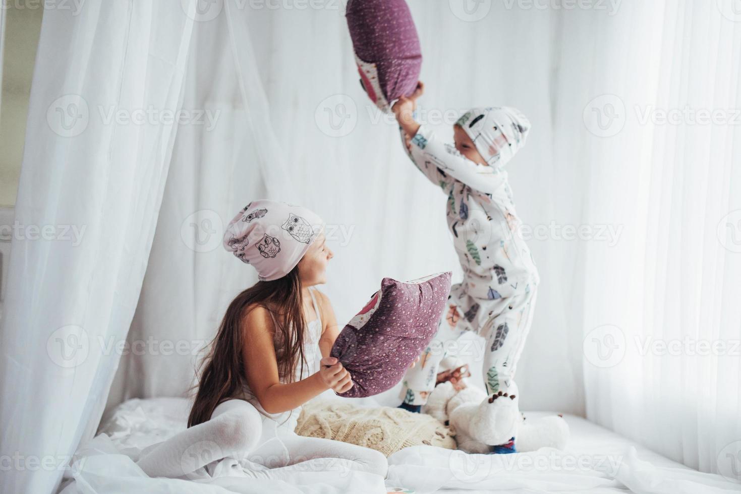 Children in pajamas photo
