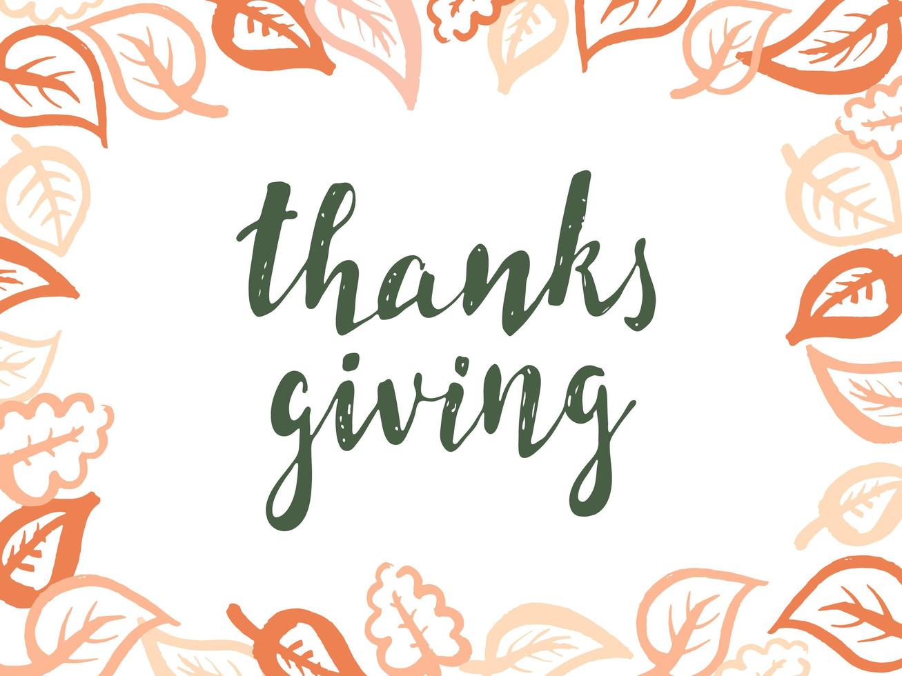 Hand drawn Happy Thanksgiving typography. Calligraphy lettering vector