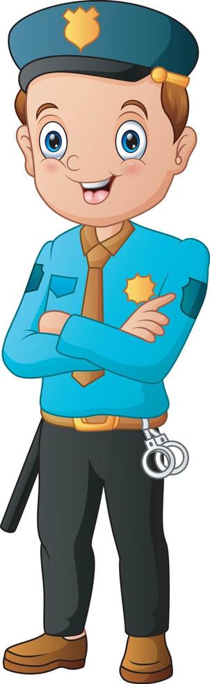 Cartoon of smiling policeman isolated on white background vector