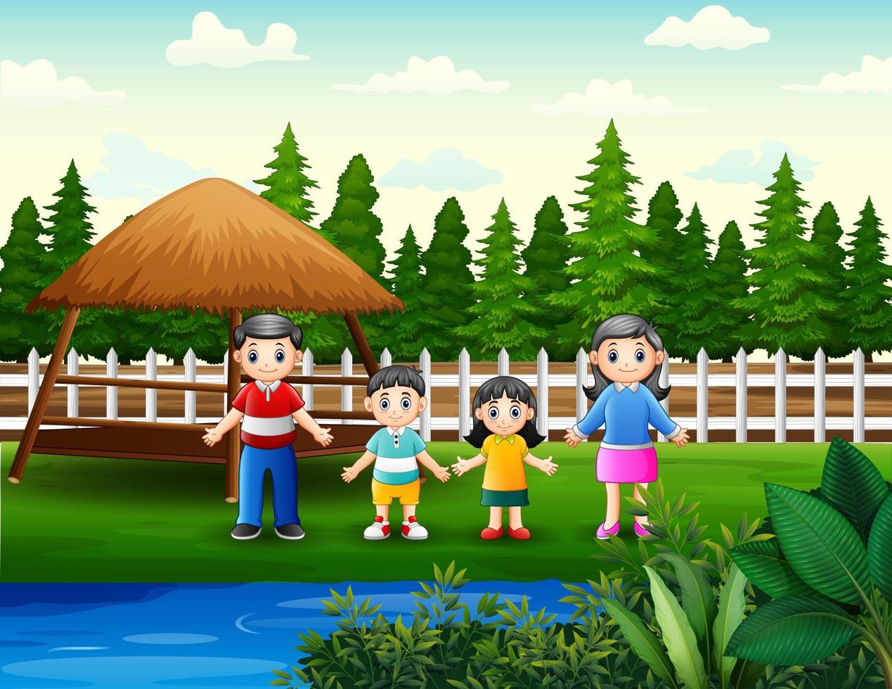 Illustration of the family in the park vector