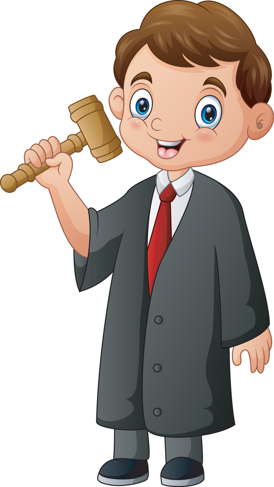 Cartoon the judge holding a hammer in hand 6635427 Vector Art at Vecteezy