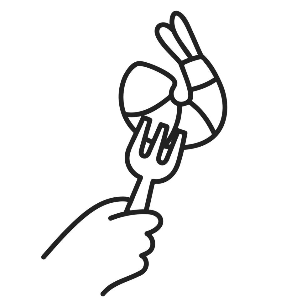 Shrimp .Food and Beverage Doodles. vector