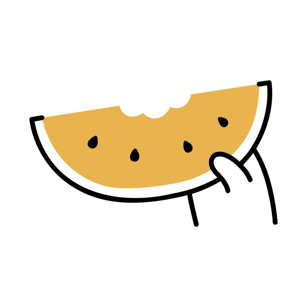 Watermelon .Food and Beverage Doodles. vector