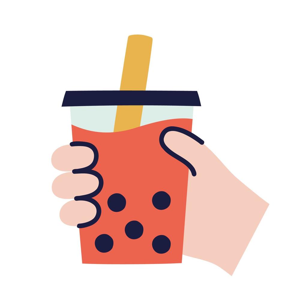 Bubble tea .Food and Beverage Doodles. vector