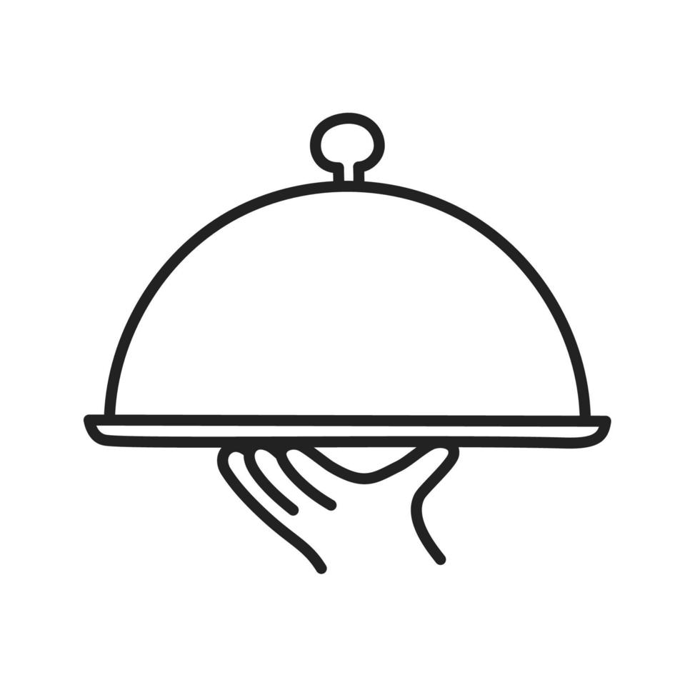 Serving. Hand Drawn Doodle Cooking Icon. vector