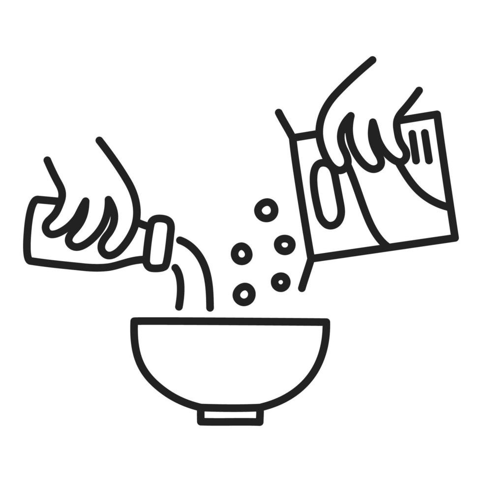 Cereal. Hand Drawn Doodle Cooking Icon. vector
