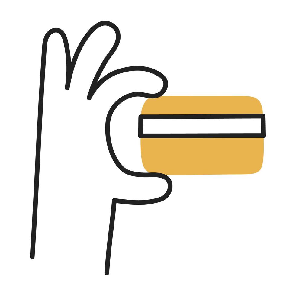 Credit card. Hand Drawn Doodle Shopping Icon. vector