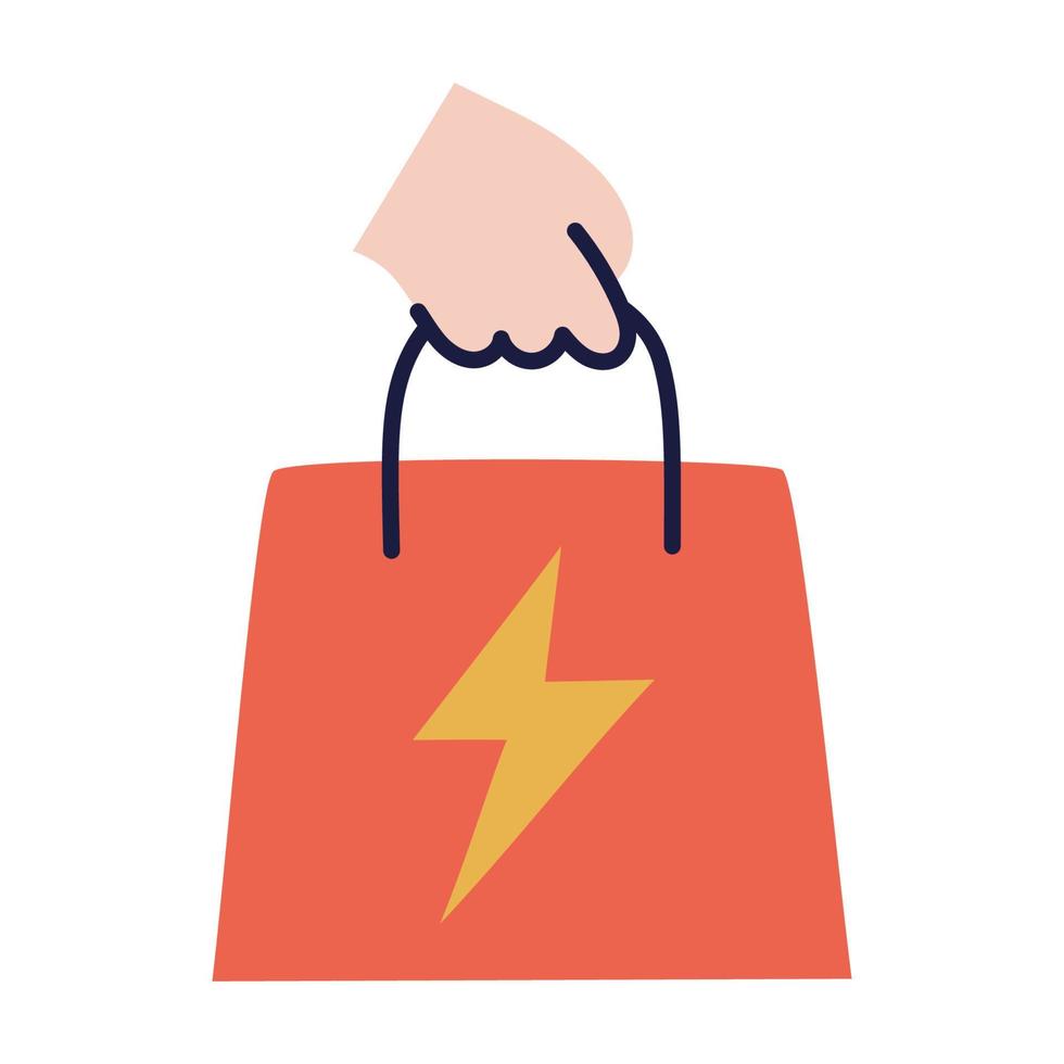 Flash sale. Hand Drawn Doodle Shopping Icon. vector