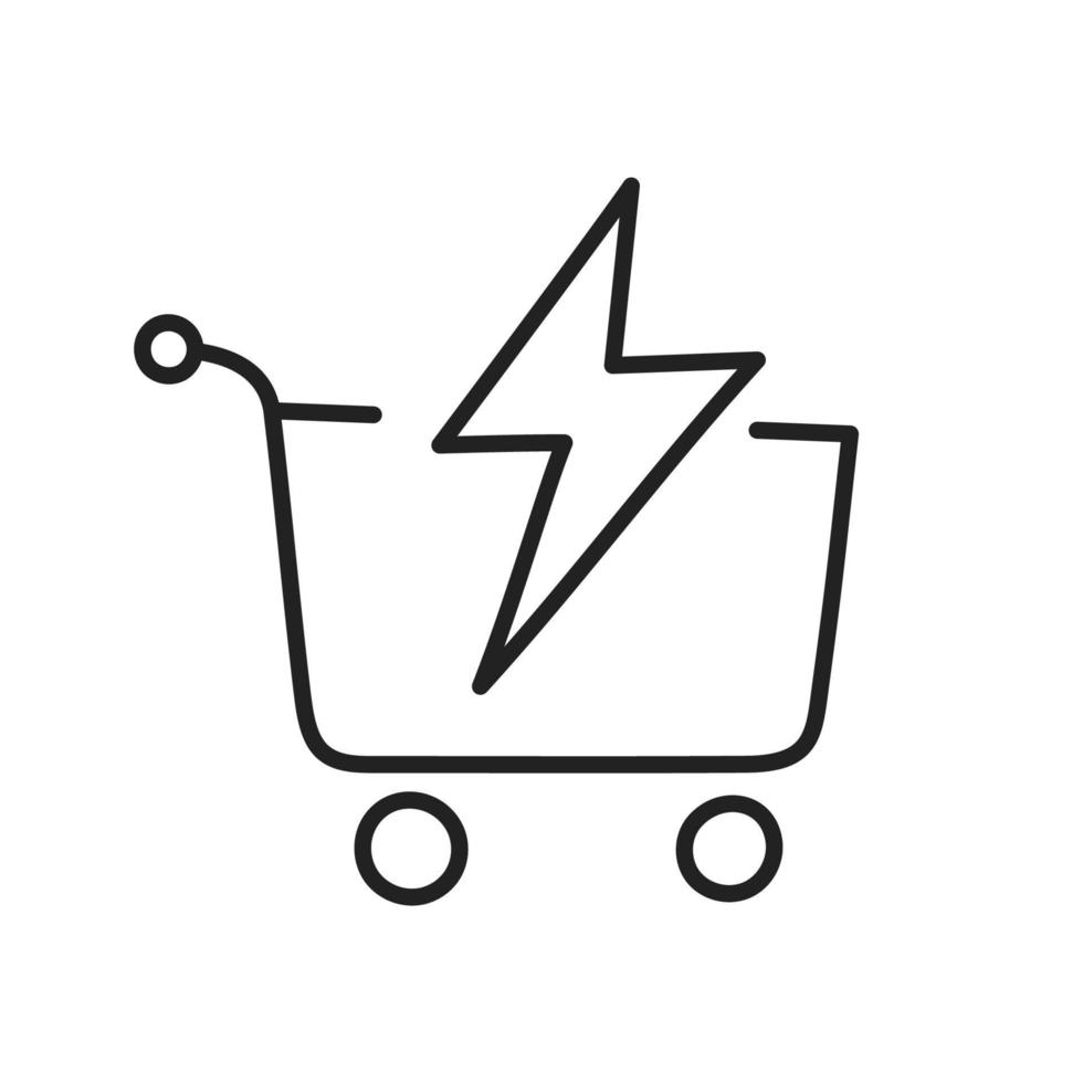 Flash sale. Hand Drawn Doodle Shopping Icon. vector