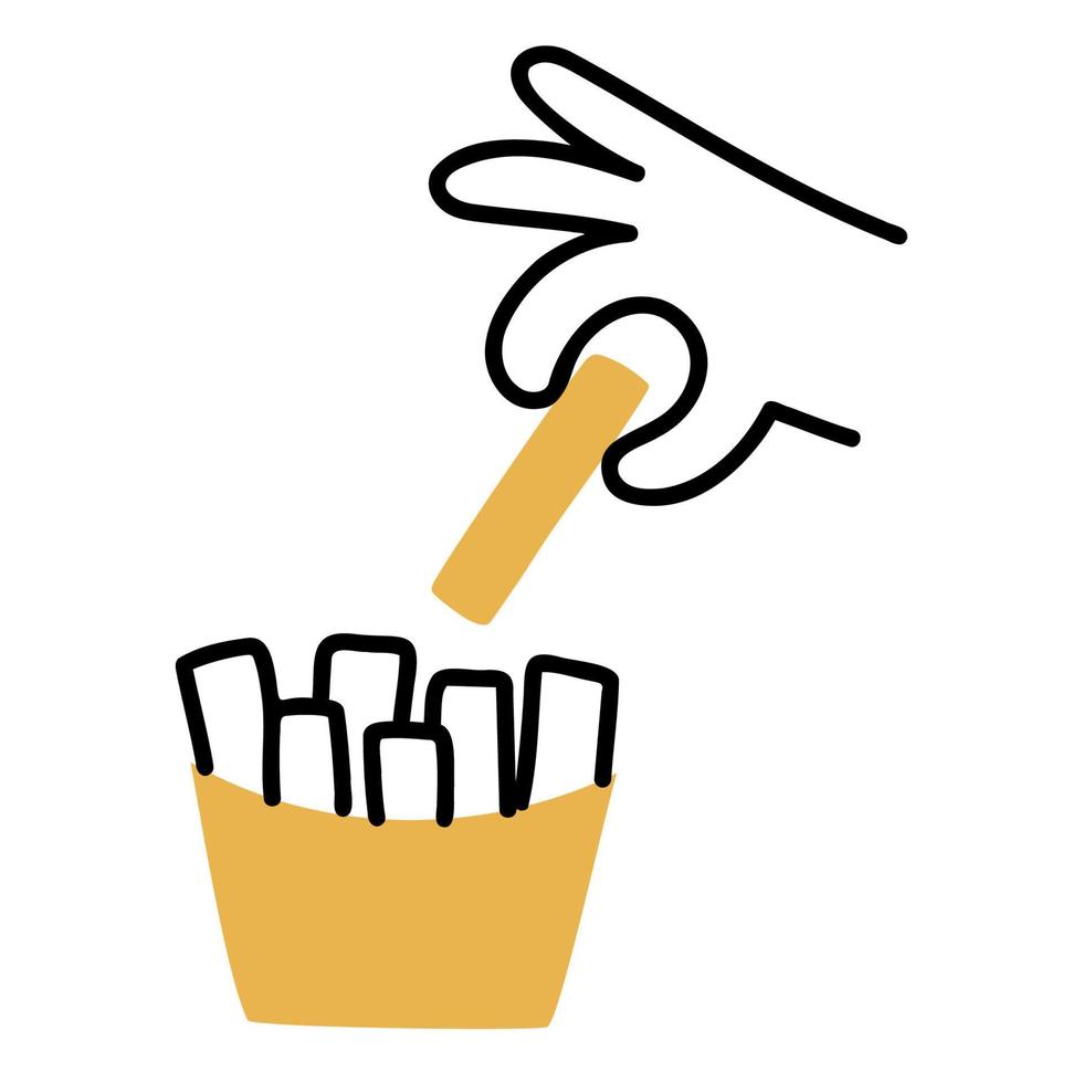 French fries .Food and Beverage Doodles. vector