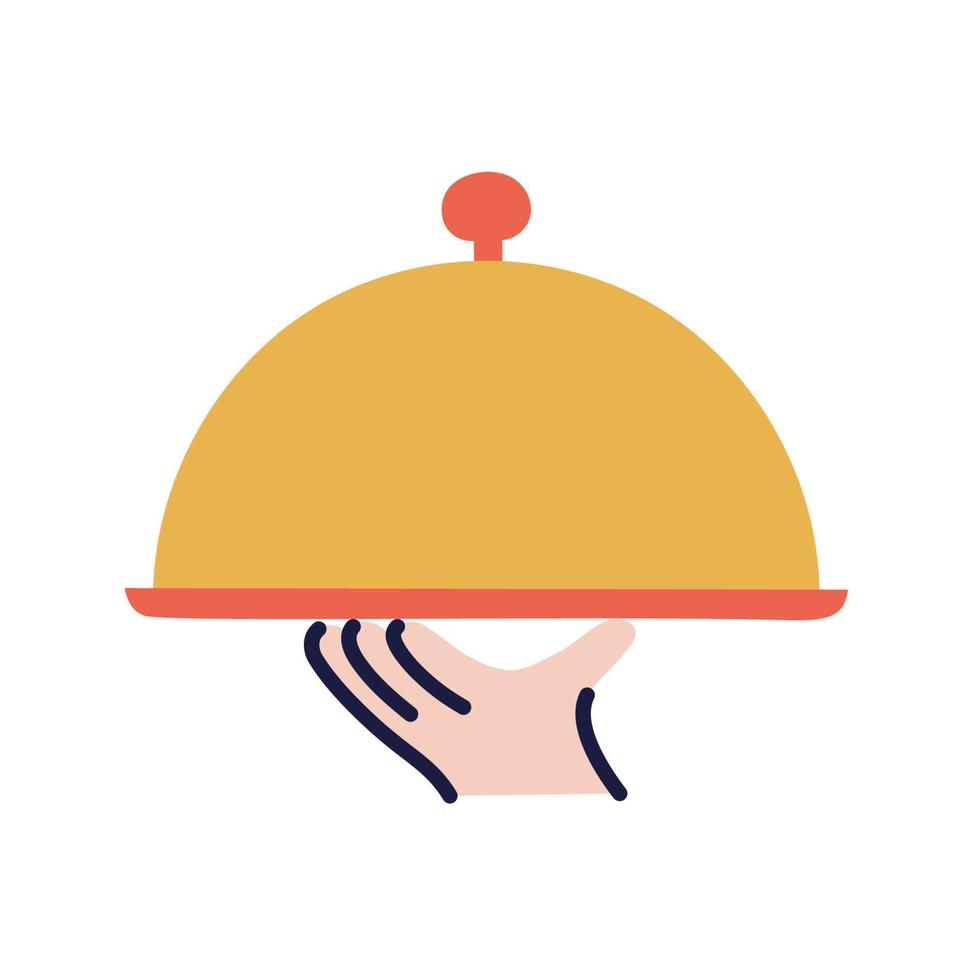 Serving. Hand Drawn Doodle Cooking Icon. vector