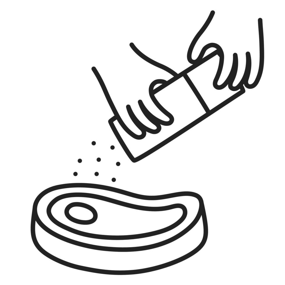 Steak. Hand Drawn Doodle Cooking Icon. vector