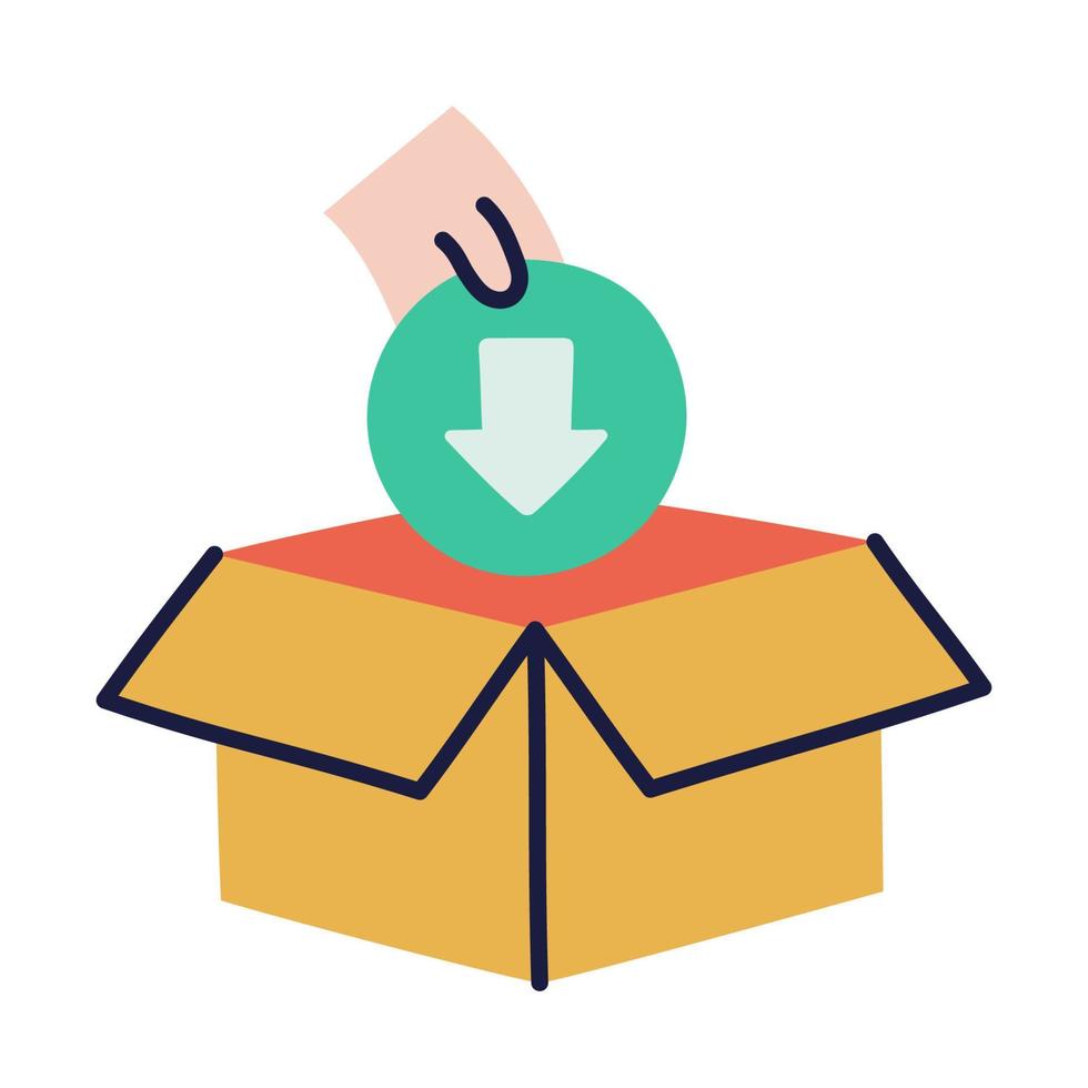 Packing. Hand Drawn Doodle Shopping Icon. vector