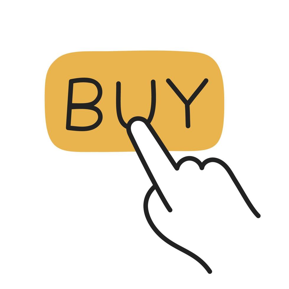 Buy. Hand Drawn Doodle Shopping Icon. vector