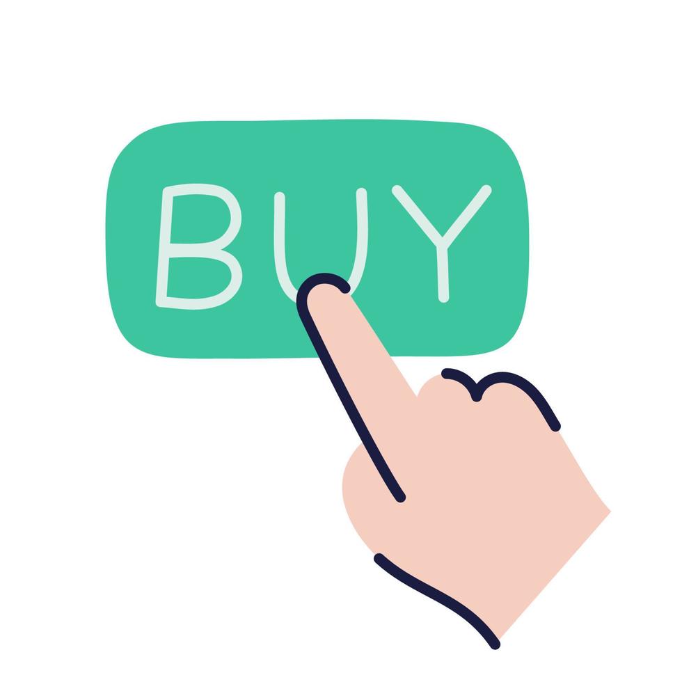 Buy. Hand Drawn Doodle Shopping Icon. vector
