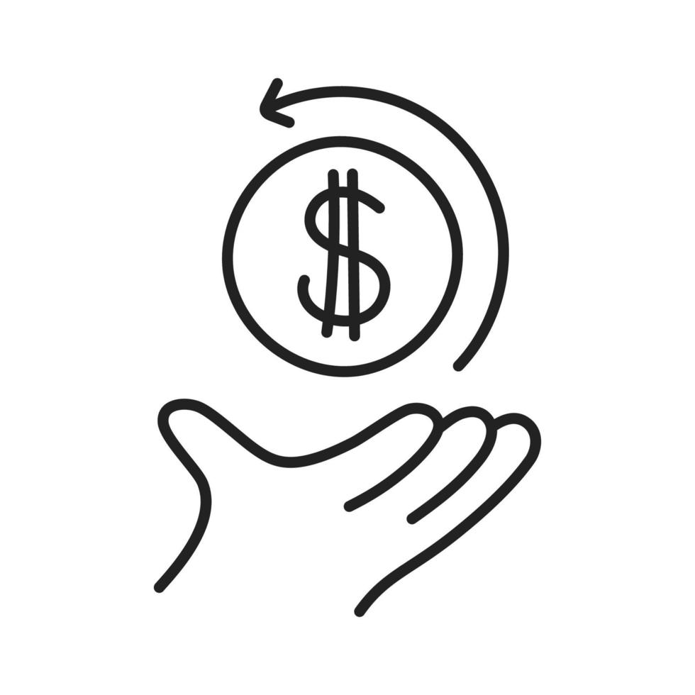 Cashback. Hand Drawn Doodle Shopping Icon. vector