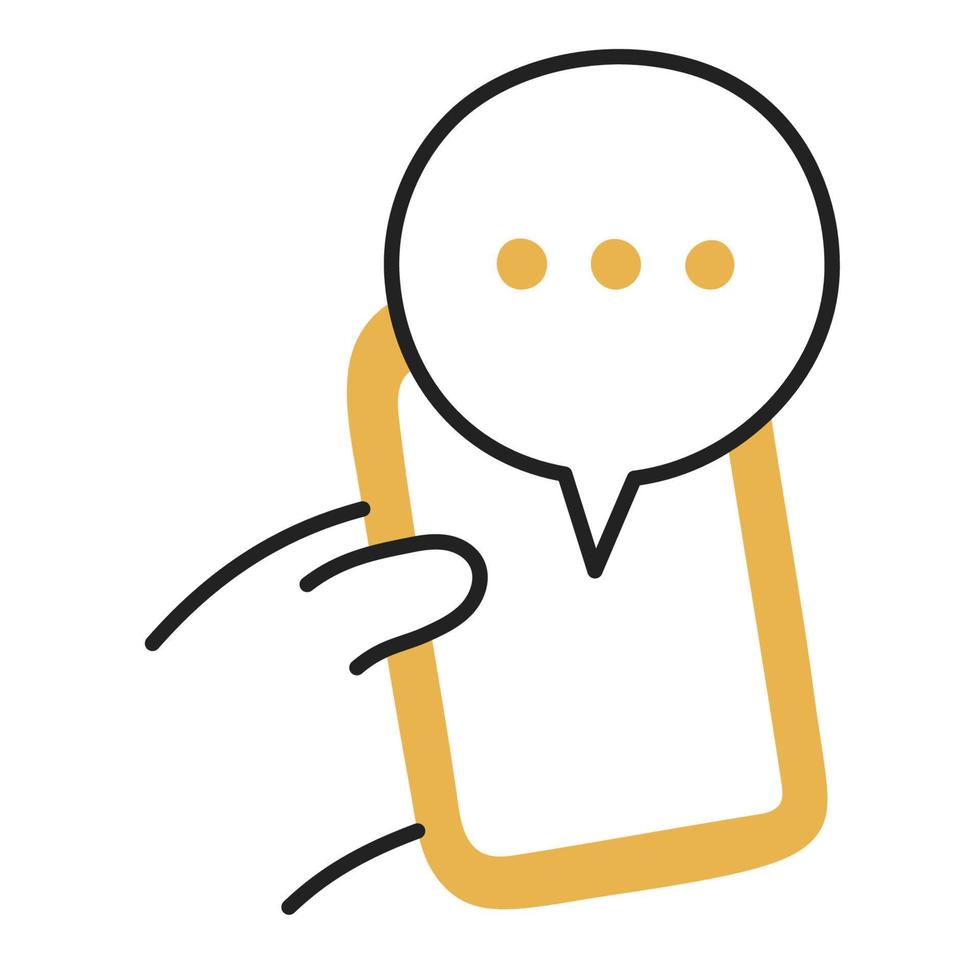 Chat. Hand Drawn Doodle Shopping Icon. vector