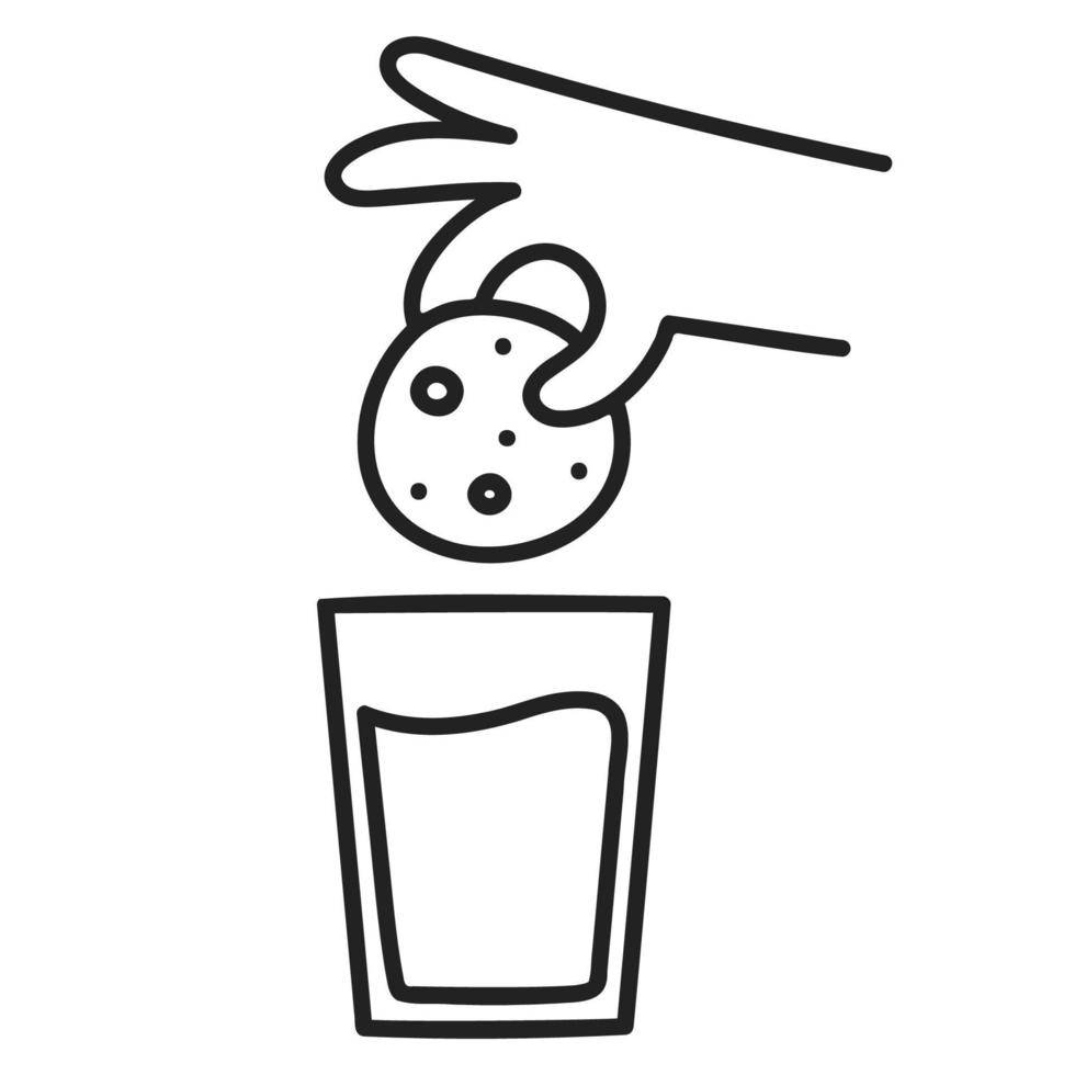 Cookies and milk .Food and Beverage Doodles. vector