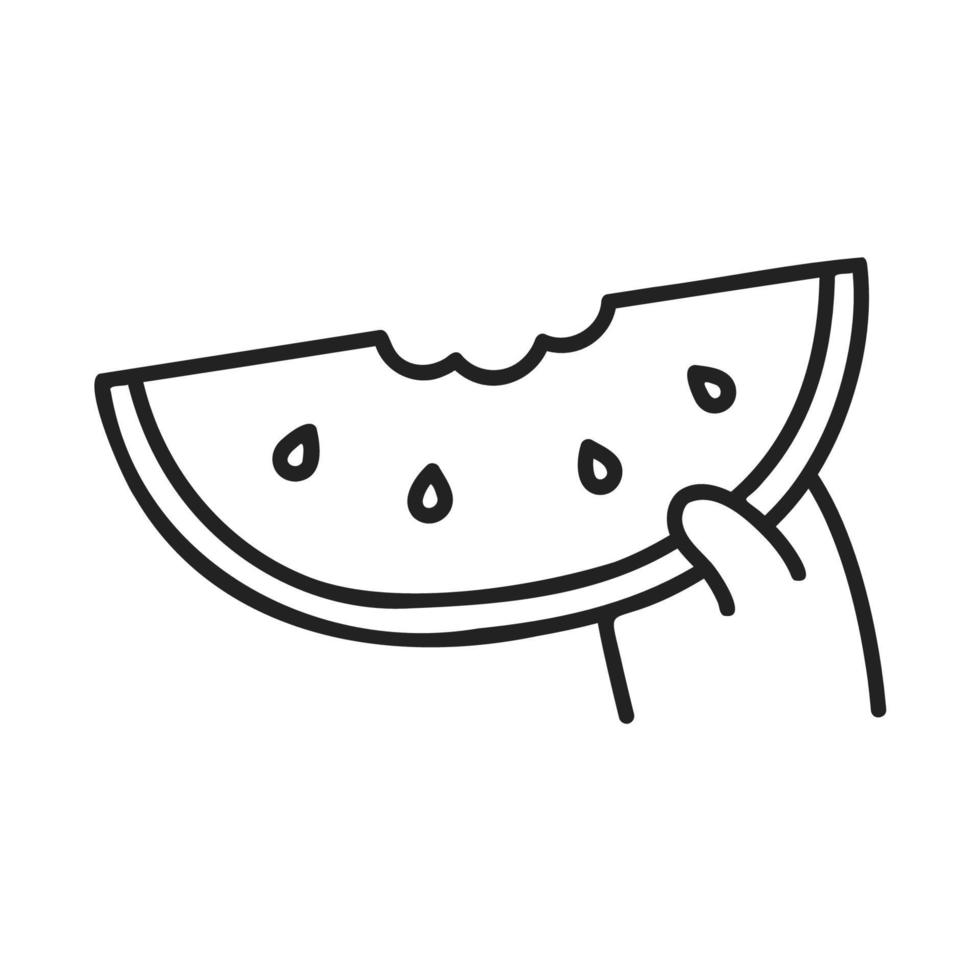 Watermelon .Food and Beverage Doodles. vector