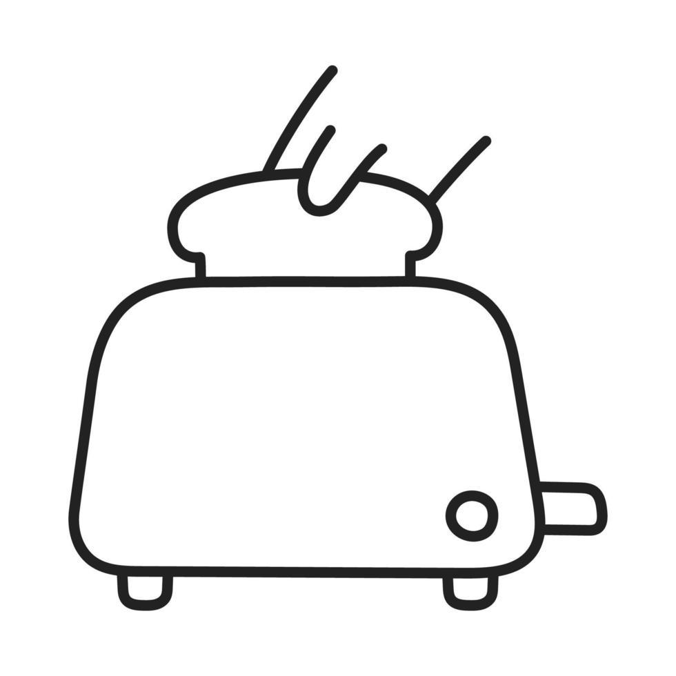 Bread toaster. Hand Drawn Doodle Cooking Icon. vector