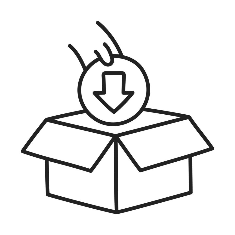 Packing. Hand Drawn Doodle Shopping Icon. vector