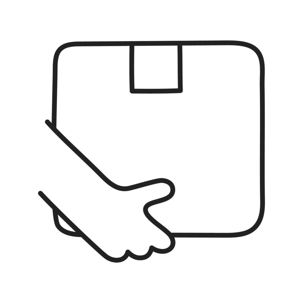 Parcel. Hand Drawn Doodle Shopping Icon. vector