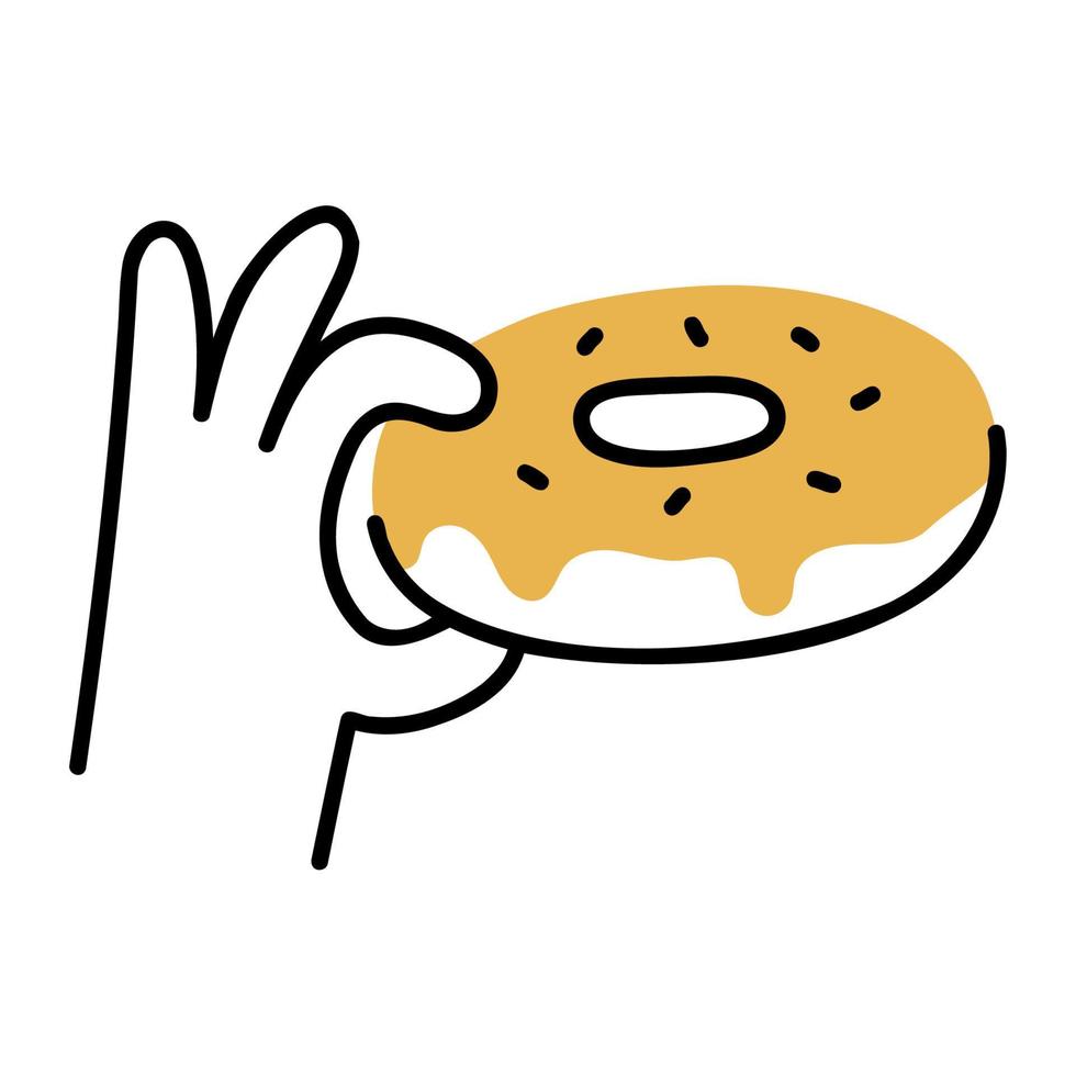 Donut .Food and Beverage Doodles. vector