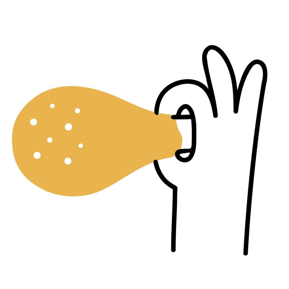 Chicken .Food and Beverage Doodles. vector
