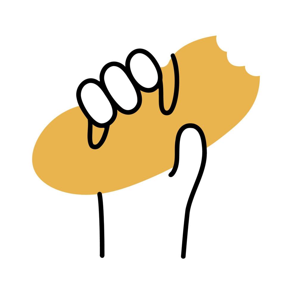 Baguette .Food and Beverage Doodles. vector