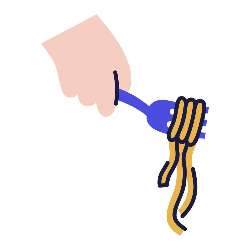 Spaghetti .Food and Beverage Doodles. vector