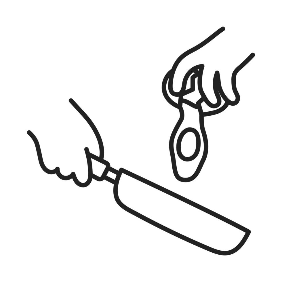 Fried egg. Hand Drawn Doodle Cooking Icon. vector