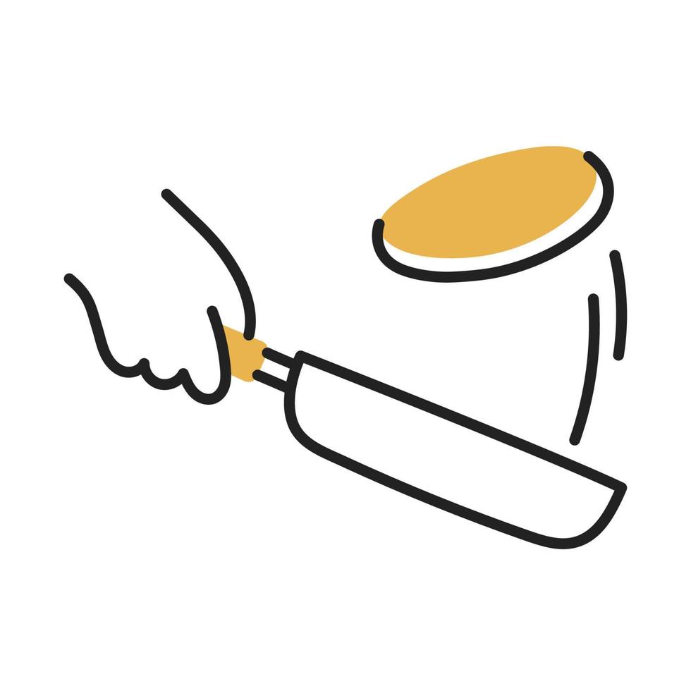 Pancake. Hand Drawn Doodle Cooking Icon. vector