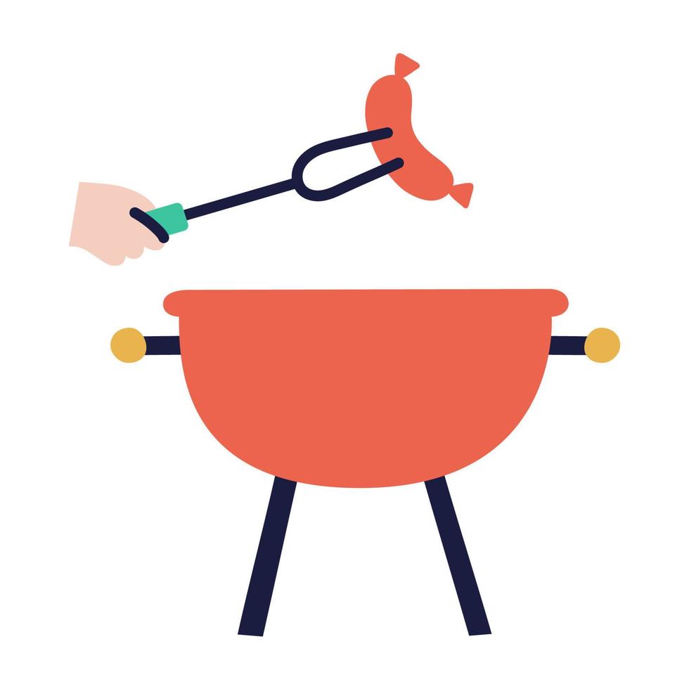 Bbq. Hand Drawn Doodle Cooking Icon. vector